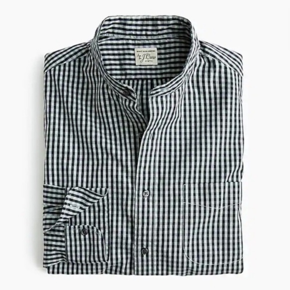 NWT J Crew secret wash slim fit band collar shirt